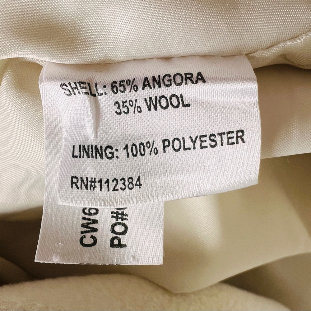 CALVIN KLEIN Wool Blend Trench Coat Buckle Waits and neck Cream Sz 2 - Picture 14 of 16